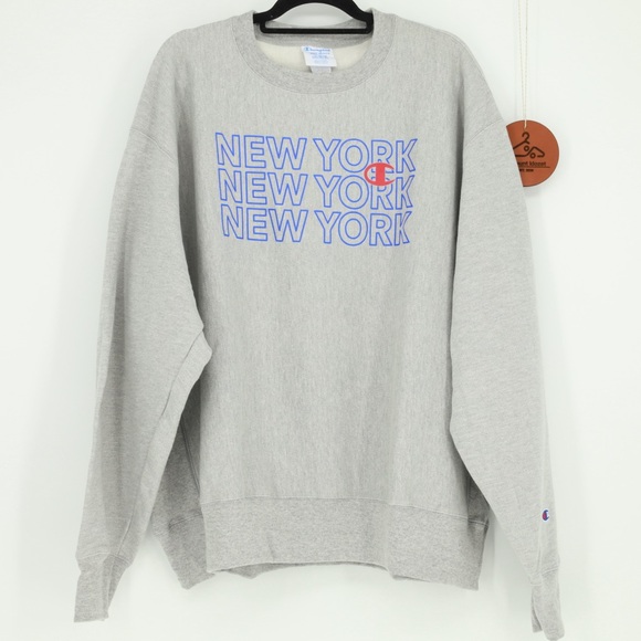 Champion‎ Reverse Weave New York Mens Crew Neck Pullover Sweatshirt - Picture 1 of 5